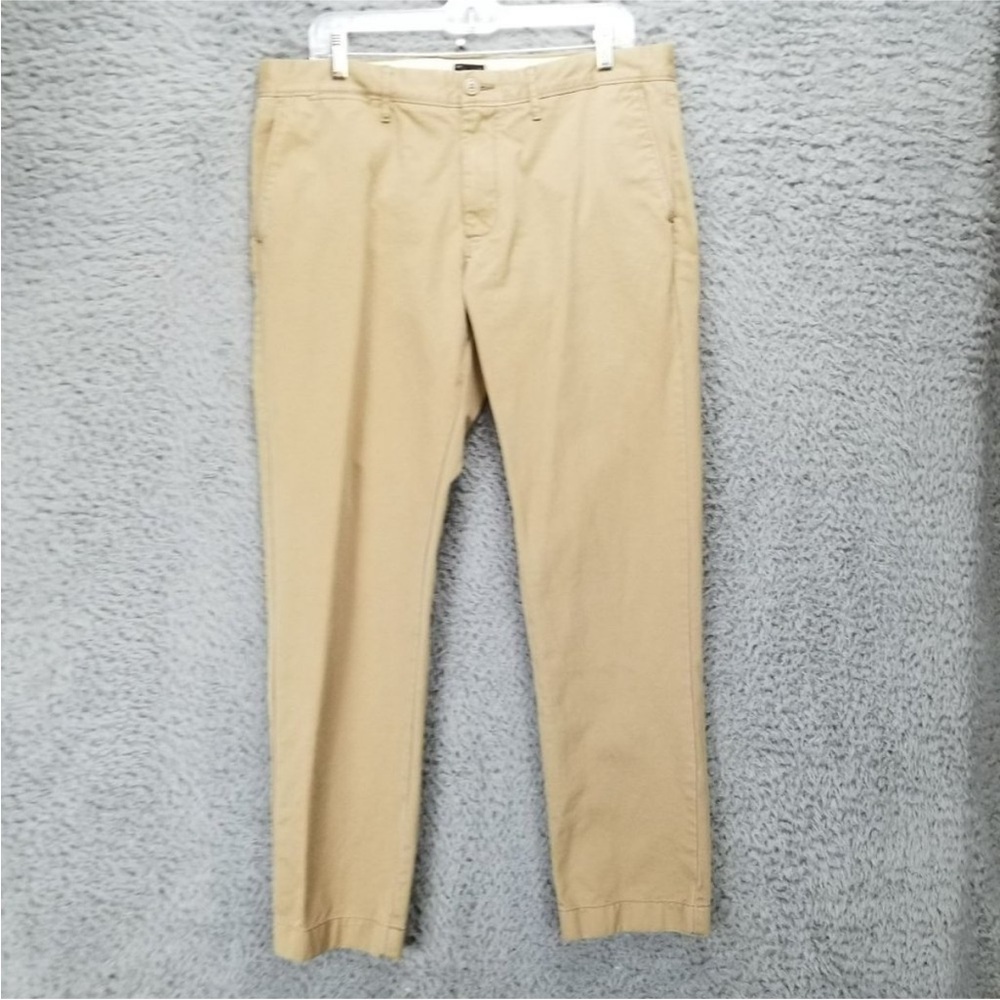 J. Crew Pants Mens 34x30 Broken In Tan 100% Cotton Mid Rise Straight Leg